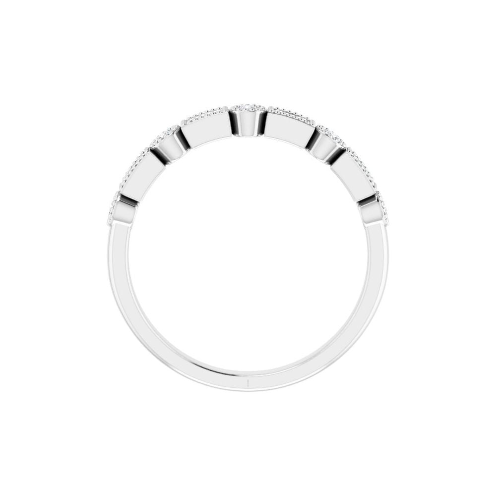 14K Alternating Diamond Bezel Anniversary Band