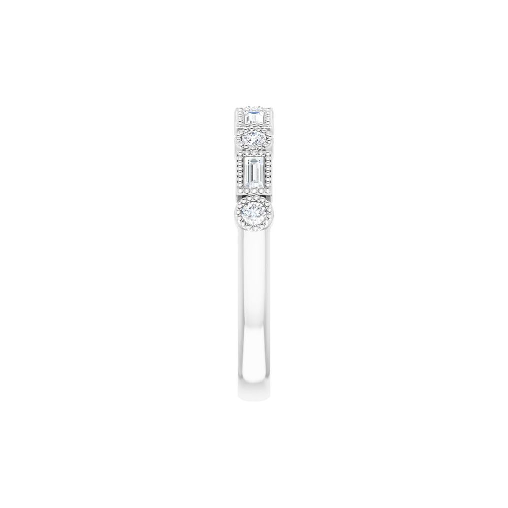 14K Alternating Diamond Bezel Anniversary Band