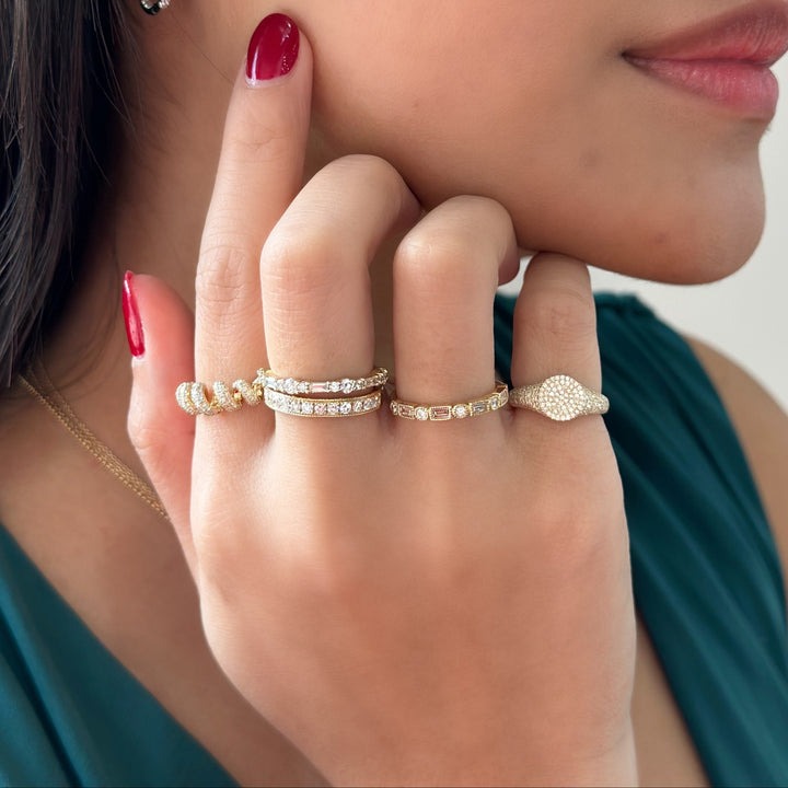 14K Diamond Milgrain Anniversary Band