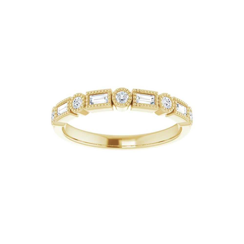 14K Alternating Diamond Bezel Anniversary Band