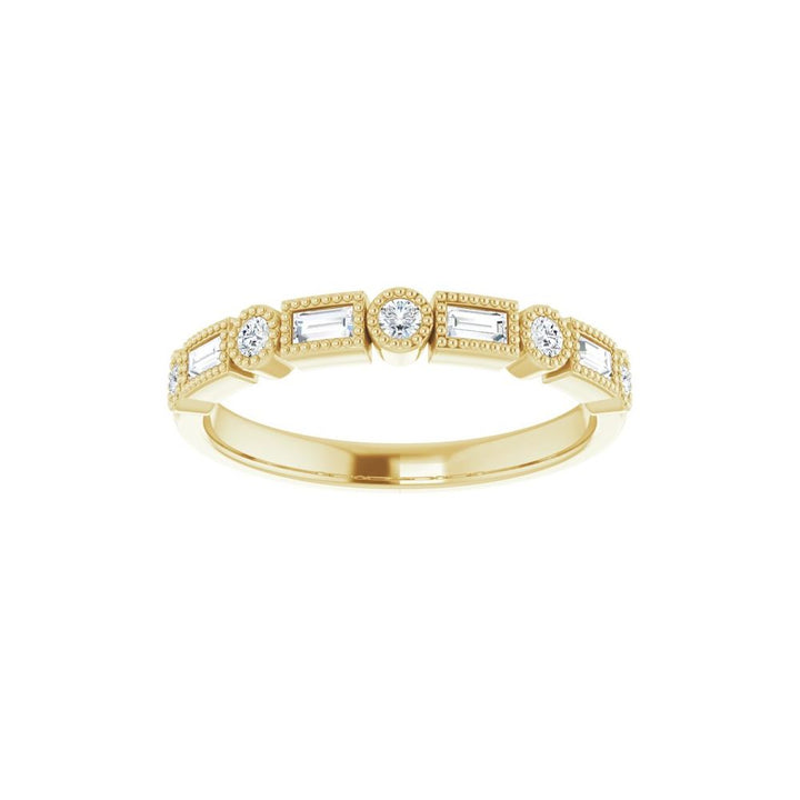 14K Alternating Diamond Bezel Anniversary Band