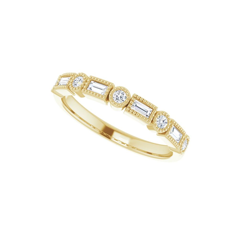 14K Alternating Diamond Bezel Anniversary Band