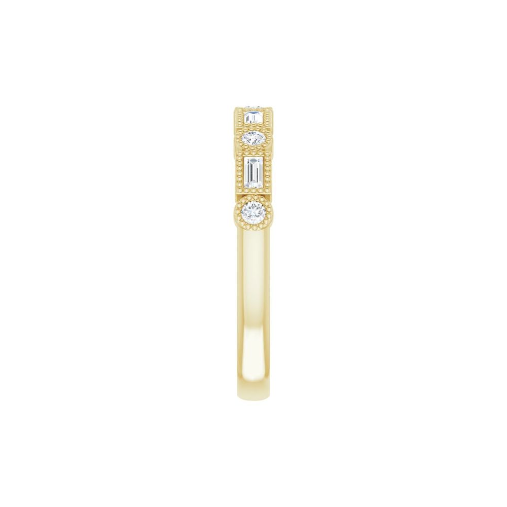 14K Alternating Diamond Bezel Anniversary Band