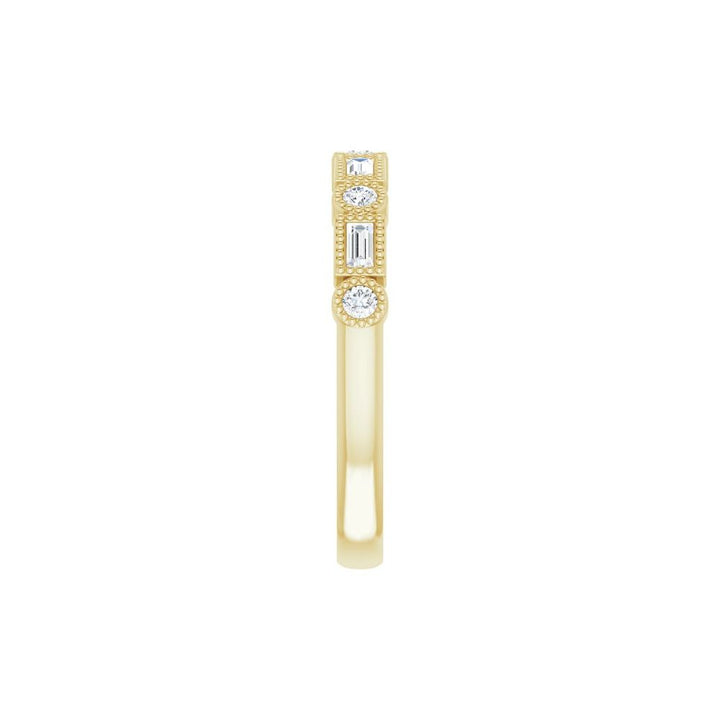 14K Alternating Diamond Bezel Anniversary Band