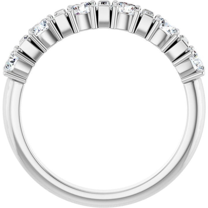 14K Alternating Round &amp; Baguette Diamond Anniversary Ring