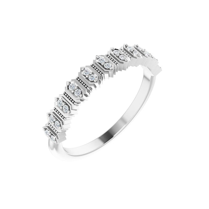 14K Art Deco Diamond Anniversary Band