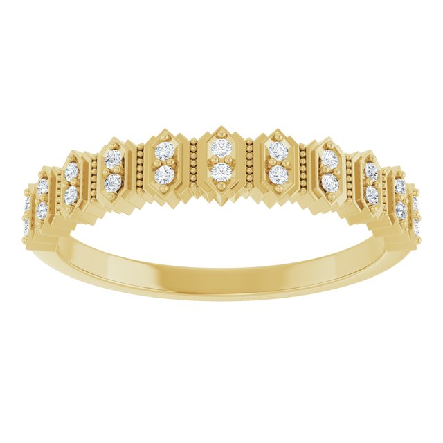 14K Art Deco Diamond Anniversary Band