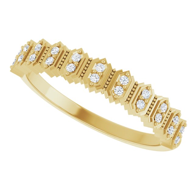 14K Art Deco Diamond Anniversary Band