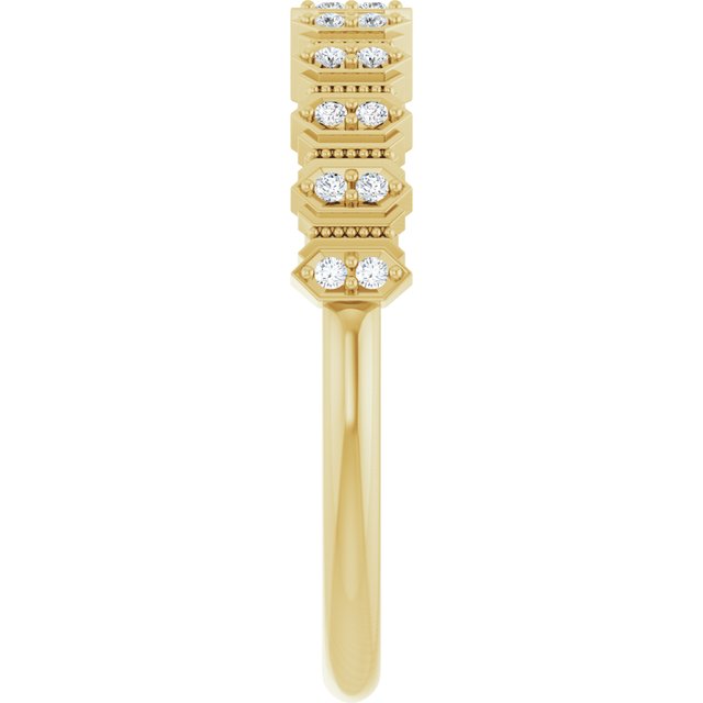 14K Art Deco Diamond Anniversary Band