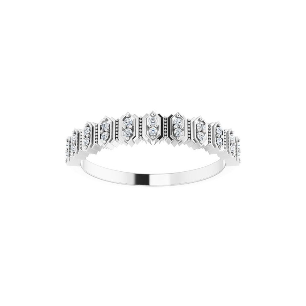 14K Art Deco Diamond Anniversary Band