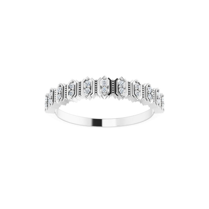 14K Art Deco Diamond Anniversary Band