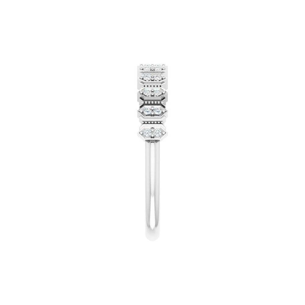 14K Art Deco Diamond Anniversary Band