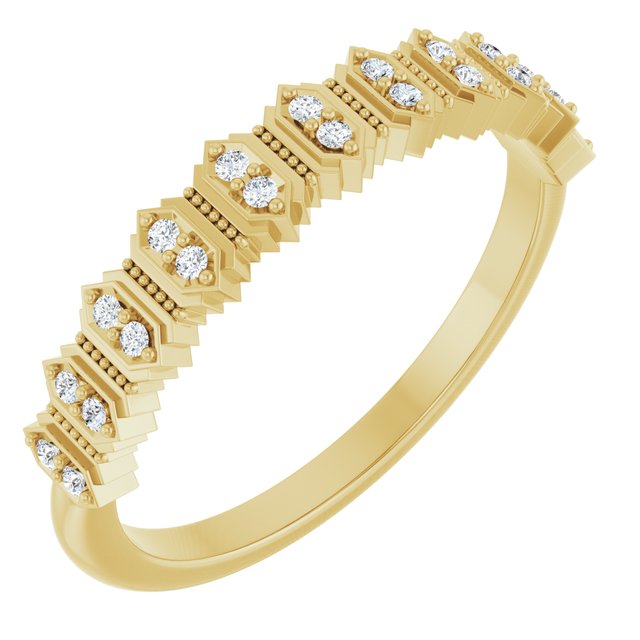 14K Art Deco Diamond Anniversary Band