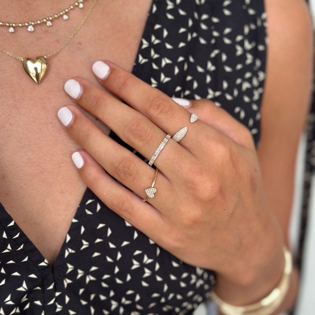 14K Pave Open Claw Ring