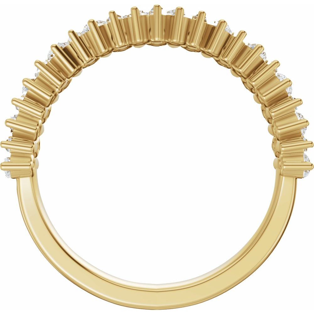 14K Baguette &amp; Round Double Row Anniversary Band