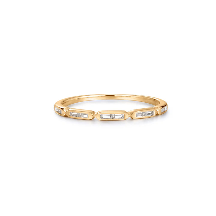 14K Baguette White Sapphire Stack Ring