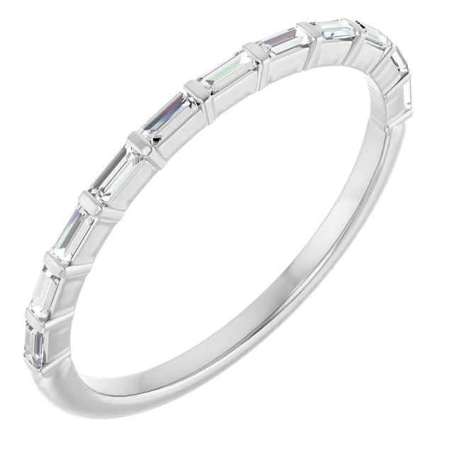 14K Bar-Set Straight Baguette Diamond Anniversary Band