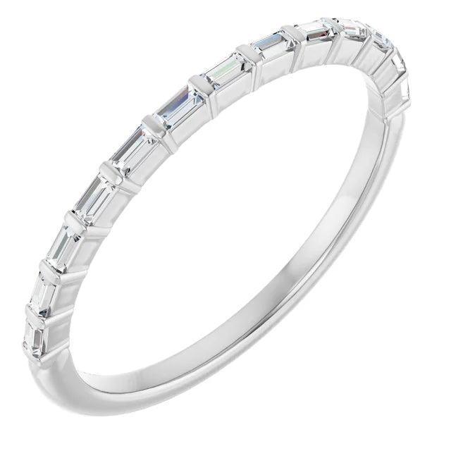 14K Bar-Set Straight Baguette Diamond Anniversary Band