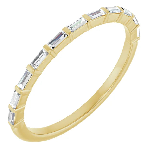 14K Bar-Set Straight Baguette Diamond Anniversary Band
