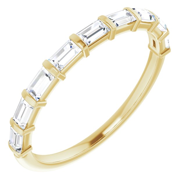 14K Bar-Set Straight Baguette Diamond Anniversary Band