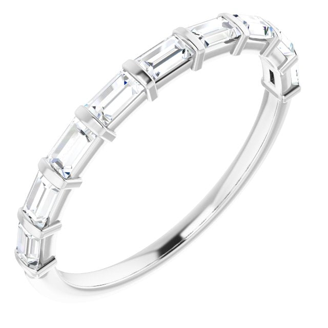 14K Bar-Set Straight Baguette Diamond Anniversary Band