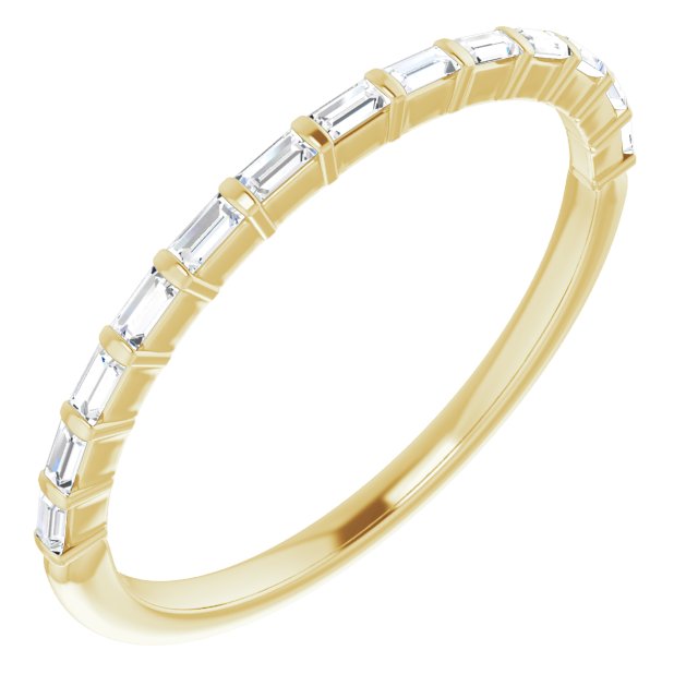 14K Bar-Set Straight Baguette Diamond Anniversary Band