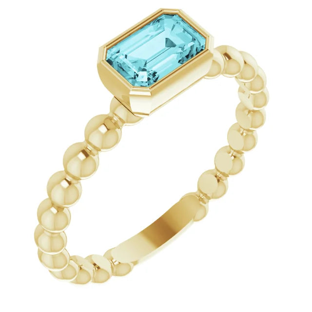 14K Beaded Bezel Solitaire Ring-Embark Fine Jewelry