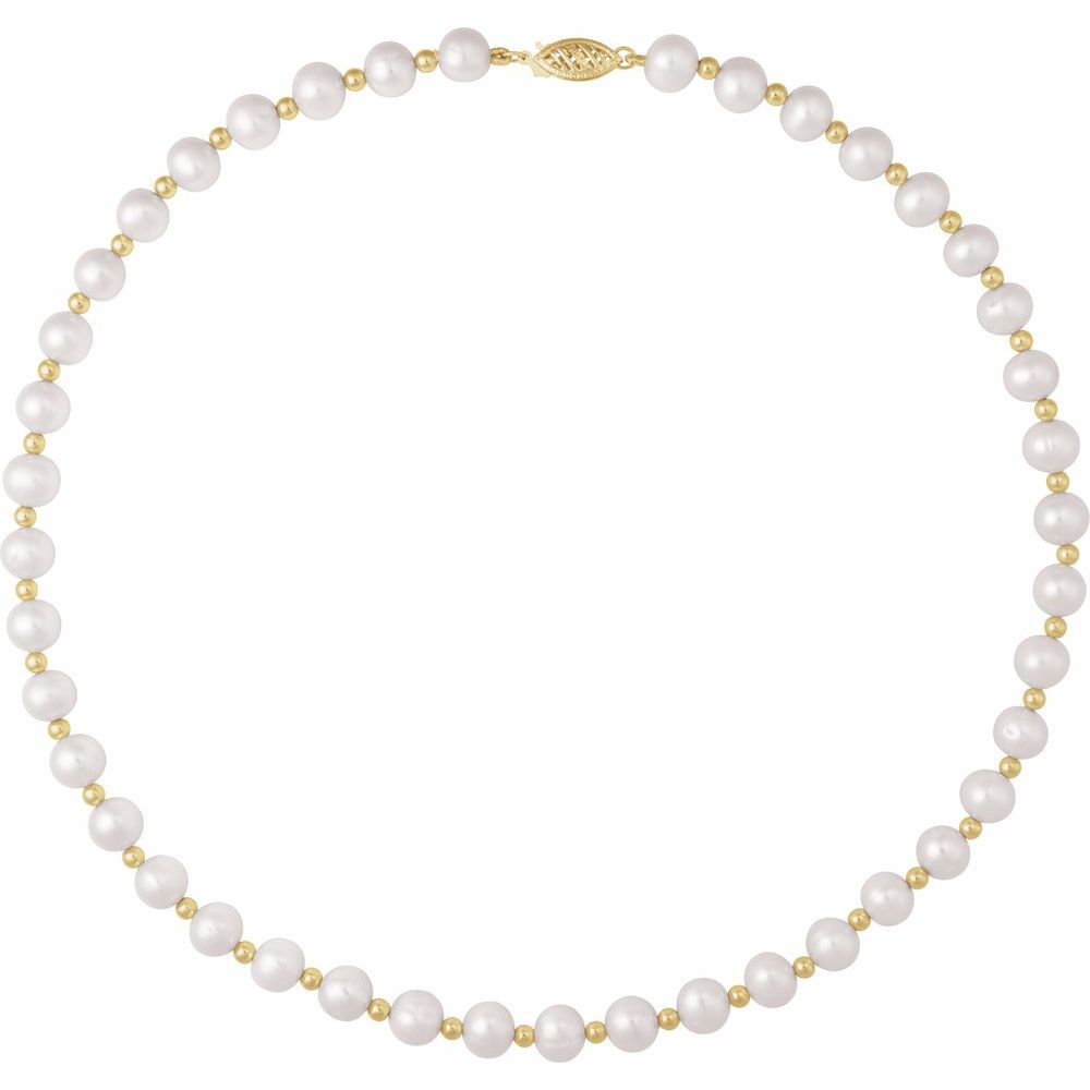 14K Beaded Freshwater Pearl Necklace-Embark Fine Jewelry