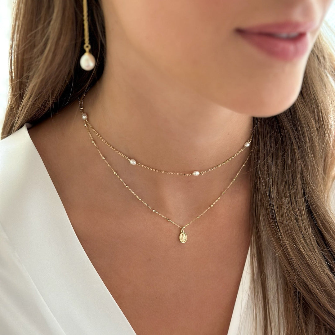 14K Beaded Miraculous Necklace