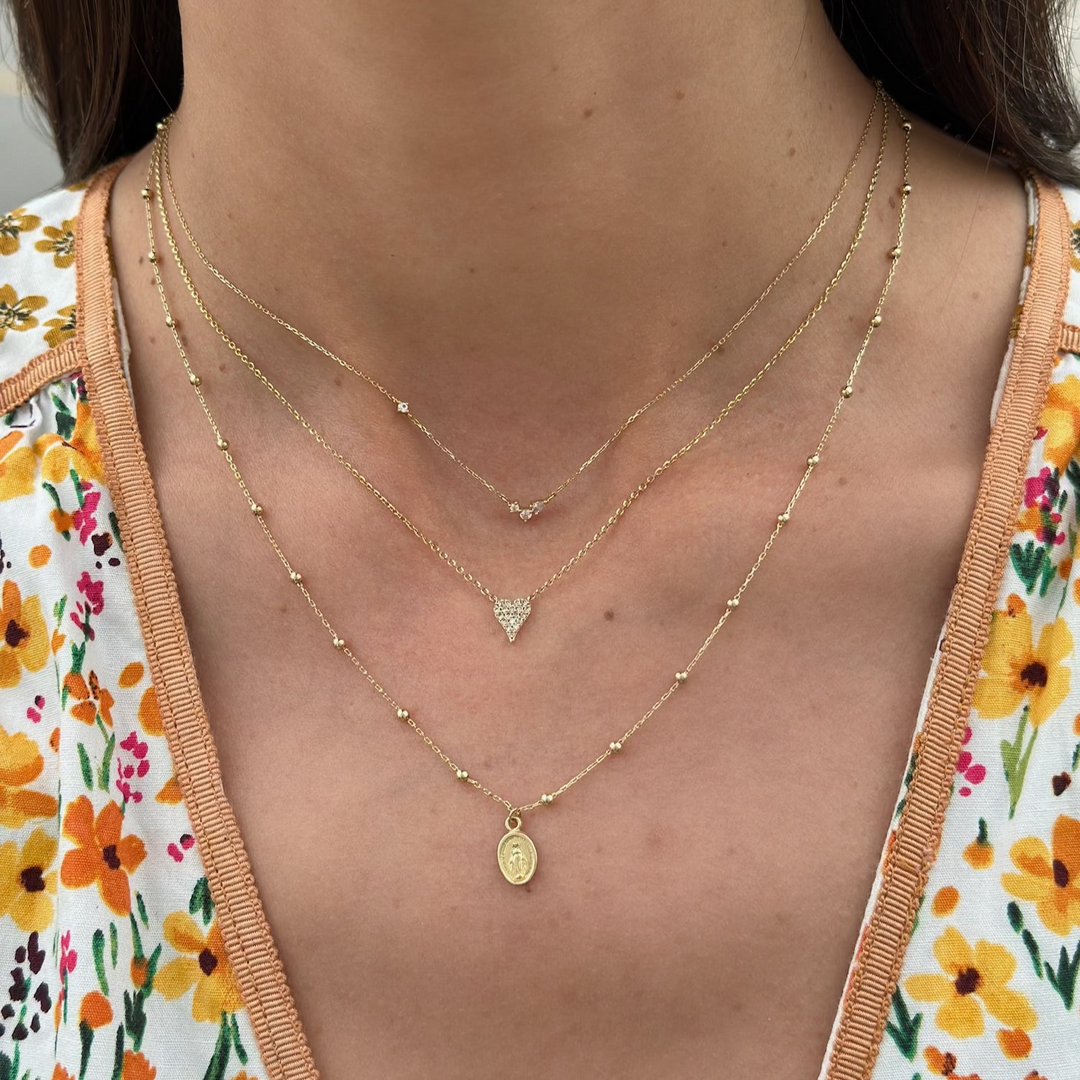 14K Beaded Miraculous Necklace