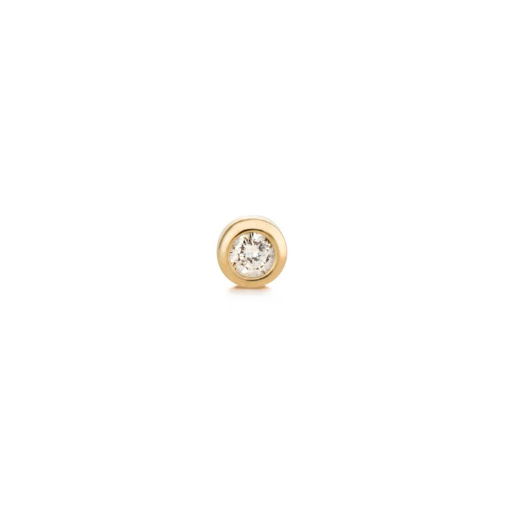 14K Bezel Diamond Flat Back Stud