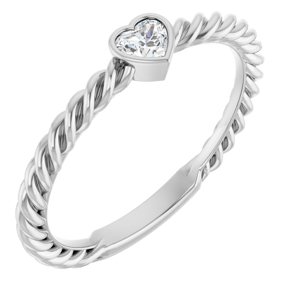 14K Bezel Diamond Rope Ring