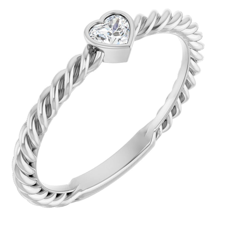 14K Bezel Diamond Rope Ring