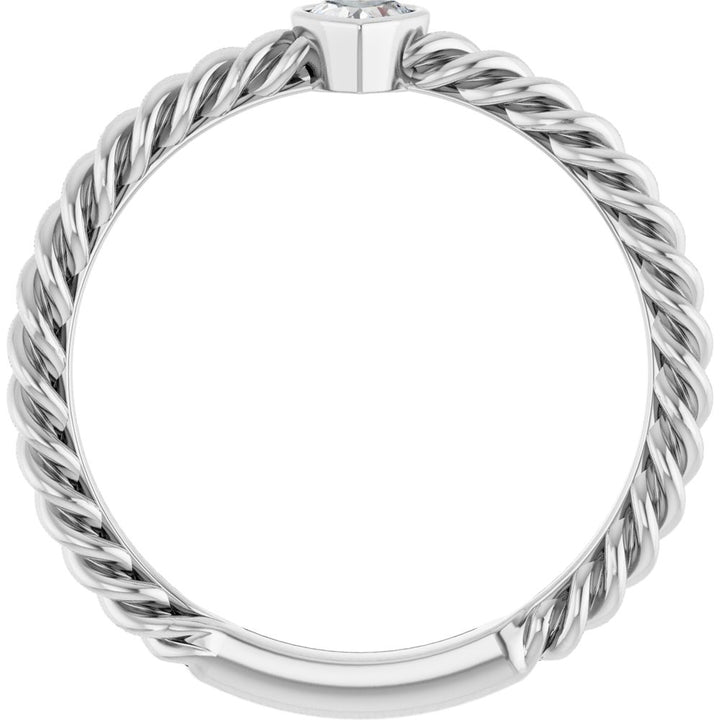 14K Bezel Diamond Rope Ring