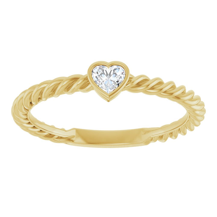 14K Bezel Diamond Rope Ring