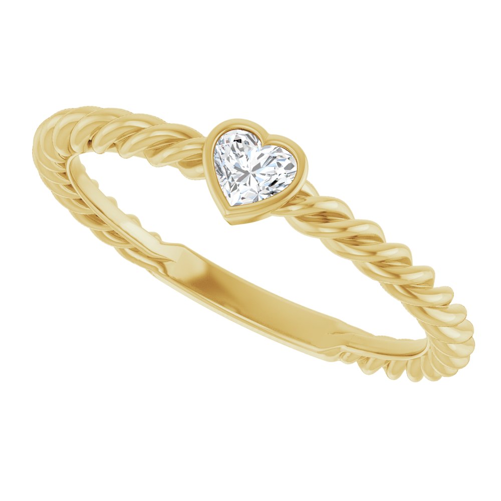 14K Bezel Diamond Rope Ring