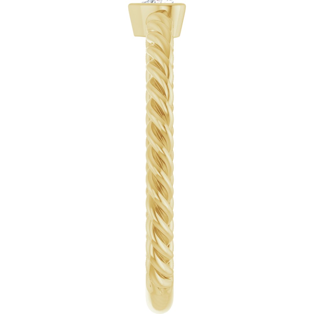 14K Bezel Diamond Rope Ring