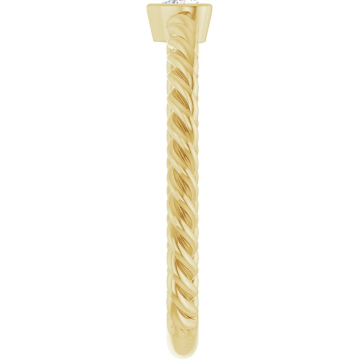 14K Bezel Diamond Rope Ring