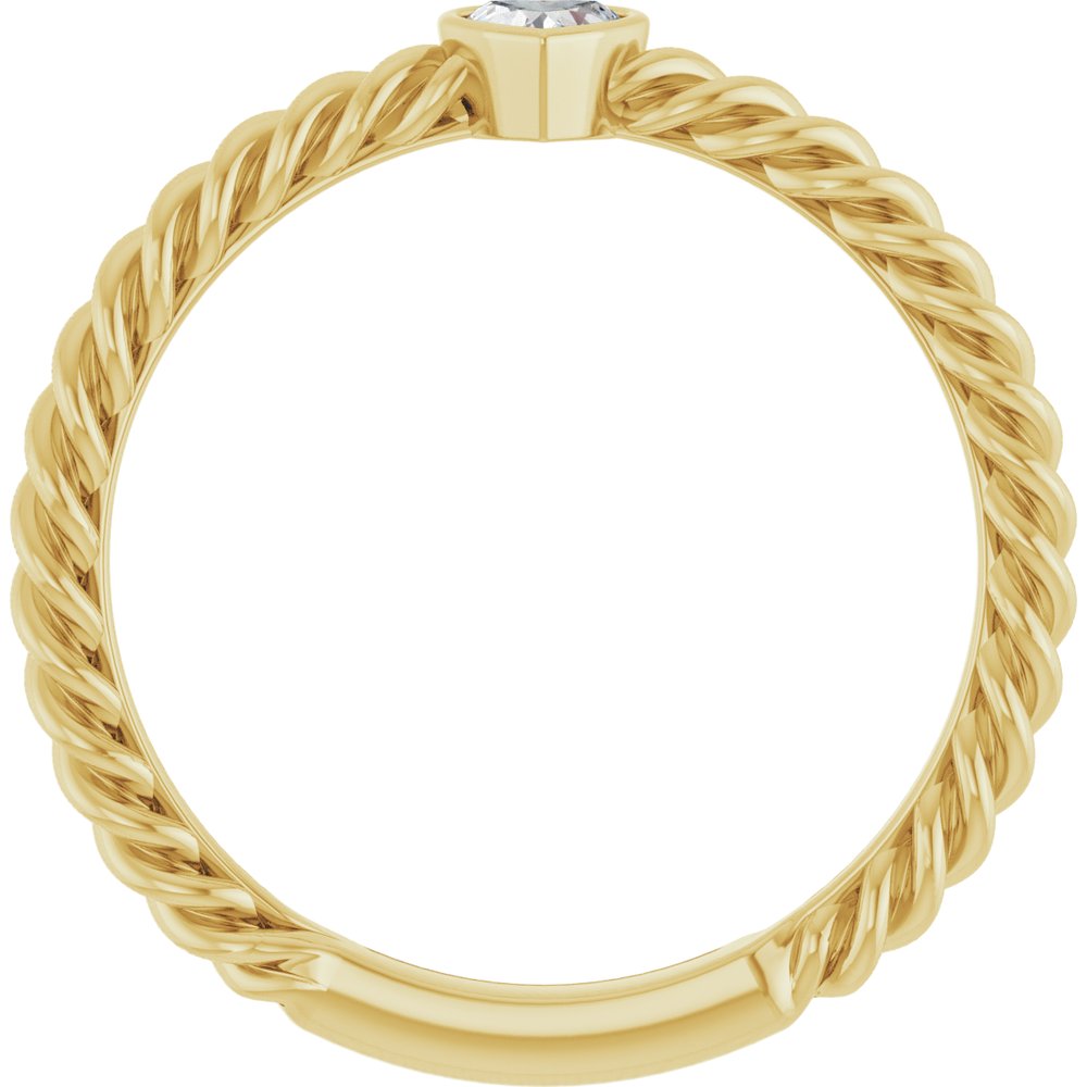 14K Bezel Diamond Rope Ring