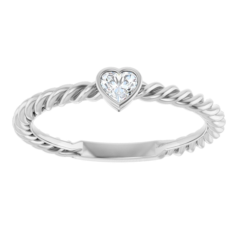 14K Bezel Diamond Rope Ring