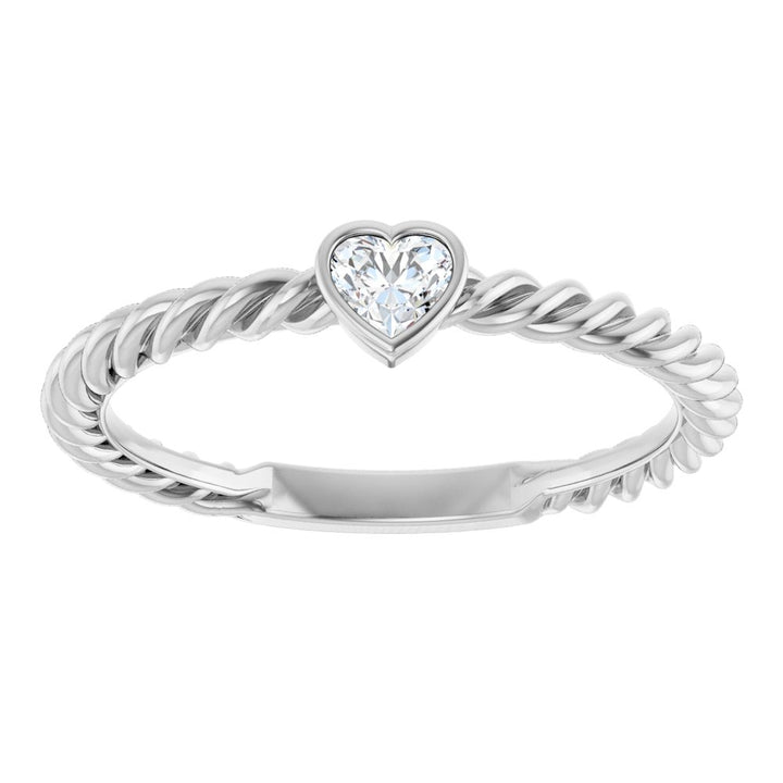 14K Bezel Diamond Rope Ring
