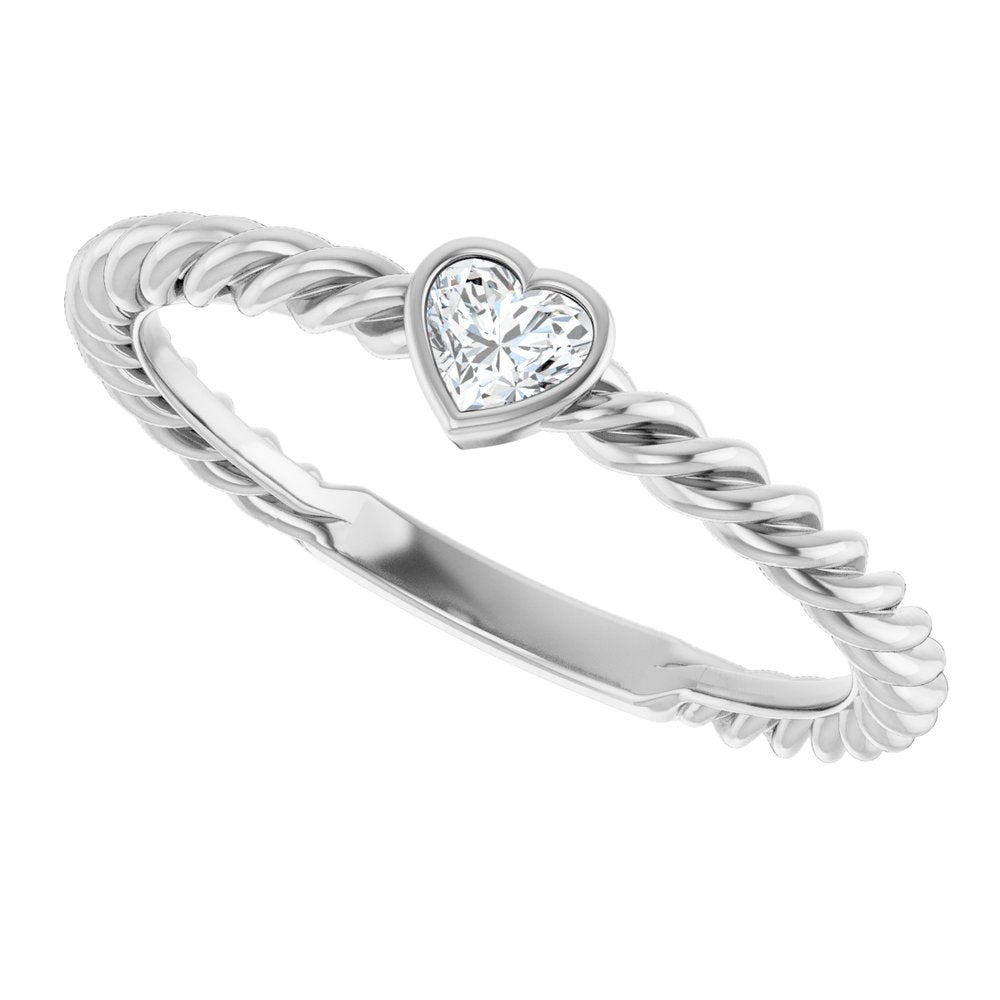 14K Bezel Diamond Rope Ring