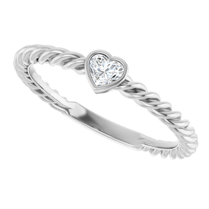 14K Bezel Diamond Rope Ring