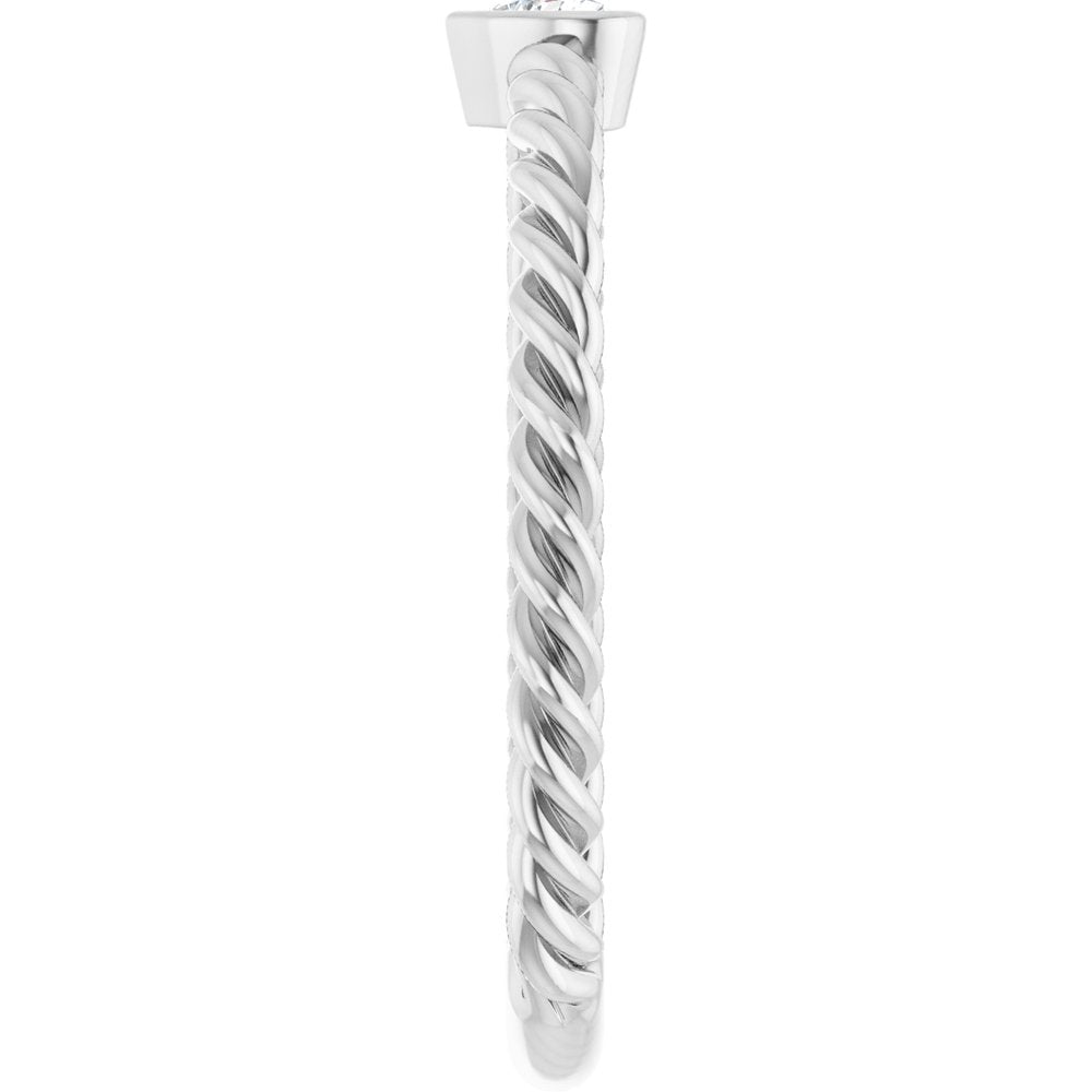 14K Bezel Diamond Rope Ring