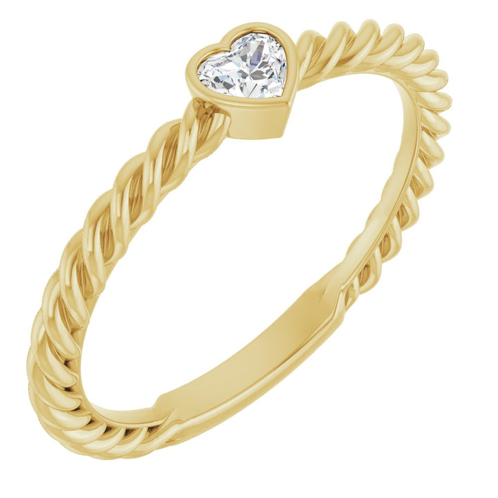 14K Bezel Diamond Rope Ring
