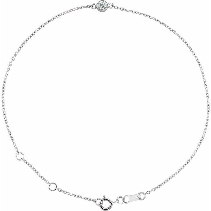 14K Bezel Diamond Solitaire Bracelet