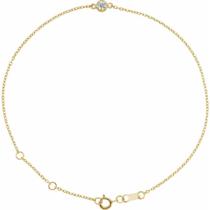 14K Bezel Diamond Solitaire Bracelet