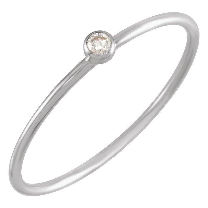 14K Bezel Diamond Stack Ring