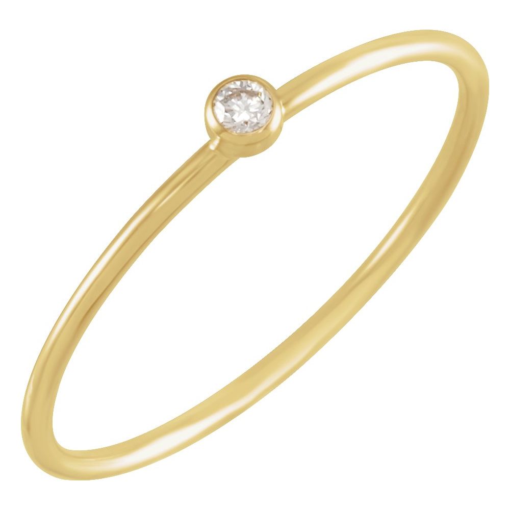 14K Bezel Diamond Stack Ring