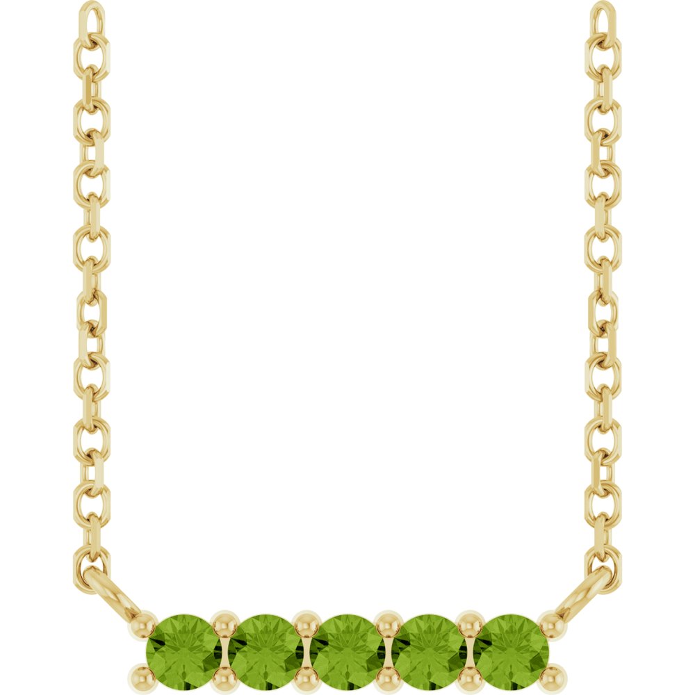 14K Birthstone Bar Necklace